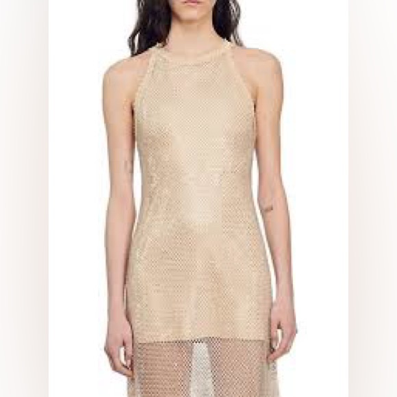 NWT Sandro Hollywood Mesh Dress—Missing slip & some crystals - Picture 3 of 5